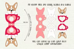 Corgi Dog | Lollipop Holder | Valentine Paper Craft Template Product Image 2