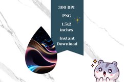 Abstract Teardrop Earring PNG, Liquid Wave Earring Design Product Image 2