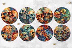 Halloween Skulls | Sublimation round earring design bundle Product Image 2