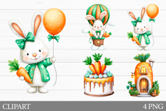 Bunny Carrot Sublimation. Bunny Carrot Clipart Product Image 1