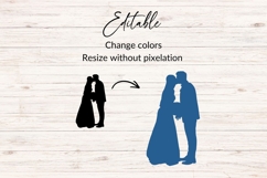 Bride And Groom Kissing Silhouette SVG Product Image 2