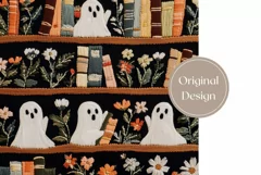Embroidery Halloween Tumbler, Cute Ghost Tumbler Design Product Image 2