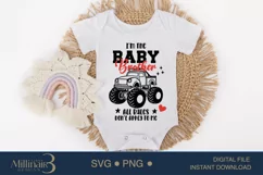 I’m The Baby Brother Svg, Cute Truck Design For Baby Brother Product Image 2
