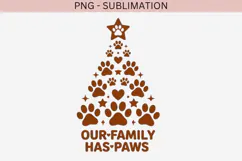 Paw print Christmas tree png design for T-shirts Product Image 2