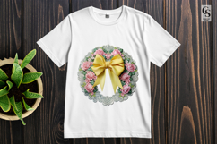 Floral Bow Wreath Clipart Sublimation PNG Product Image 2