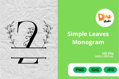 Simple Leaves Monogram Product Image 1