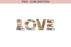 Love Books PNG | Stacked Book Letters Design | Book Lover Product Image 2