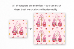 Watercolor Pink Gnomes Seamless Pattern, Digital Paper Product Image 2