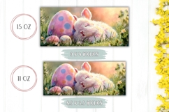 Cartoon Easter Bunny Mug Wrap, Cute Easter Mug Template Product Image 2
