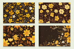 Brown &amp; Yellow Floral Cutting Boards sublimation Design Product Image 2