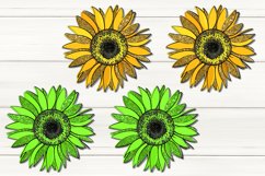 Glitter Sunflower Mug design | Sublimation design bundle Product Image 2