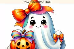 Coquette Ghost & Pumpkin Spice PNG, Autumn Shirt Design Product Image 4