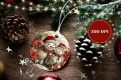 Christmas Gift Tag PNG, Snowman Ornament Sublimation Product Image 2