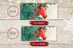 Cartoon Christmas Horse Mug, Christmas Animals Mug Wrap Product Image 2