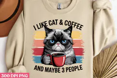 I LIKE CAT & COFFEE AND PNG, Funny Cats Sublimation Product Image 2