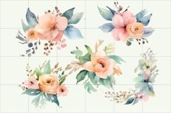 Watercolor Flowers PNG, Flower Clipart Ornament Product Image 2