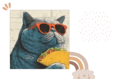 Funny Cat Pillow, Funny Pillow PNG, Food Pillow Sublimation Product Image 2