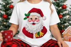 Faux Yarn Santa Claus Sublimation Png, Yarn Christmas Png. Product Image 3