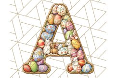 Easter Alphabet Clipart Set with Bunnies and Eggs Product Image 2