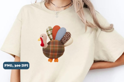 Thanksgiving Png Patchwork Turkey Png sublimation Product Image 3
