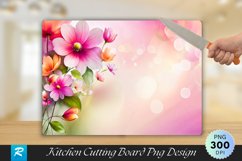Floral Background Cutting Board Sublimation Design Product Image 1