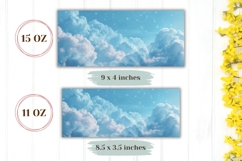Glitter Mug Wrap, Blue Sky Mug Template, Sky Sublimation Product Image 2