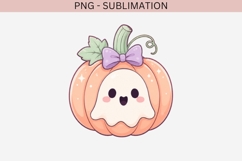 Pastel Ghost Pumpkin PNG | Cute Halloween Pumpkin Clipart Product Image 2