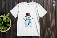 Snowman Blue Scarf Clipart Sublimation PNG Product Image 2