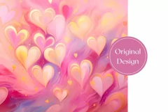 Pastel Color Tumbler Wrap, Valentine's Day Sublimation PNG Product Image 2