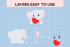 Baby Elephant with Heart SVG Bundle | Cute Valentine&#039;s Day N Product Image 3