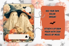 Cartoon Halloween Money Card, Floral Ghosts Money Card PNG Product Image 2