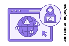 Purple Cyber Attack Map Icon Product Image 1