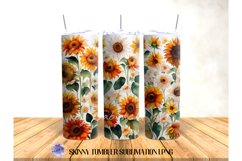 Watercolor Sunflowers 20 OZ Tumbler Sublimation design Product Image 2