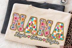 Glitter Nana Gigi Mimi Floral PNG Bundle nana png, gigi png Product Image 2