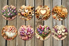 Romantic sunflowers &amp; lilac bush | Car coaster &amp; key chain Product Image 2