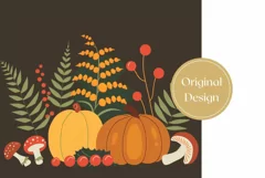Pumpkin Tumbler Wrap Design, Floral Tumbler Design Product Image 2