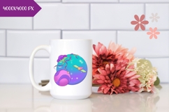 Hand Drawn Cosmic Illustration, Colorful Blue Planet PNG Product Image 2