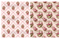 Shabby Chic, Papers, Flowers, Baskets, Junk Journal, Pinks Product Image 2