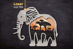 Elephant SVG Laser cut file for Glowforge Product Image 2
