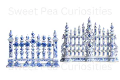 Blue Toile, Ephemera, PNG, Clipart, Junk Journal, flowers Product Image 2