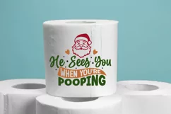 He sees you when you're pooping SVG, Christmas SVG Product Image 2