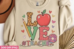 Love #Teacher PNG, Mardi Gras Sublimation PNG Product Image 1
