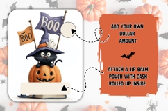 Boo Halloween Cat Money Card, Printable Halloween Card Product Image 2