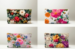 Roses Cosmetic Bag, Vintage Flowers Cosmetic Bag Designs Product Image 2