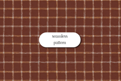 Rust Plaid Seamless Pattern | Rustic Checkered Print Art Product Image 1