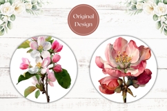 Floral Car Coaster Template, Watercolor Flowers Coasters Product Image 2