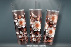 3D Flowers Tumbler wrap| Tumbler Sublimation Design Product Image 2