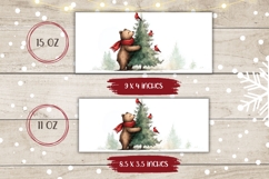 Vintage Christmas Bear Mug Design, Christmas Mug Print Product Image 2