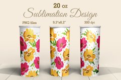 Tumbler Sublimation Design Drawn Flowers Poppies 8 PNG files Product Image 1