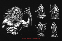 10 Bundle Dark Art Zeus Gods Greek Mythology Olympus Tattoo Product Image 3